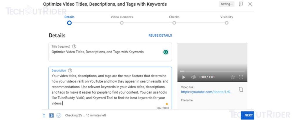 Optimize Video Titles, Descriptions, and Tags with Keywords